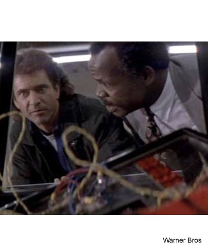 scene from Lethal Weapon with a mess of wires