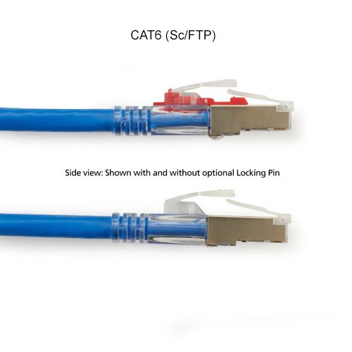 -Lockable UTP TAA GIGATRUE 3 CAT6 550-MHZ Patch Cable Slimline,RED,7-FT
