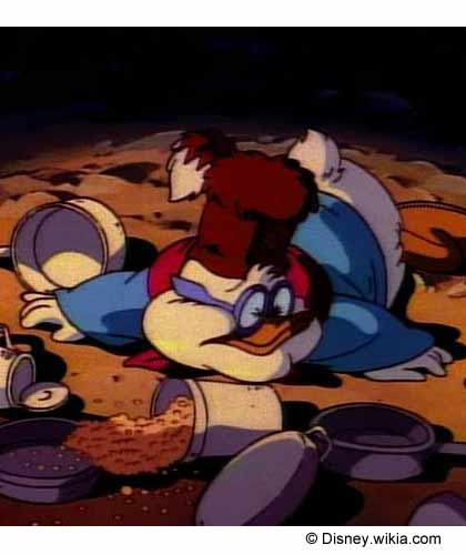 Doofus from Duck Tales collapsed