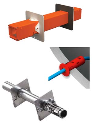 Sleeves, Pathways and FireStop Grommet Examples